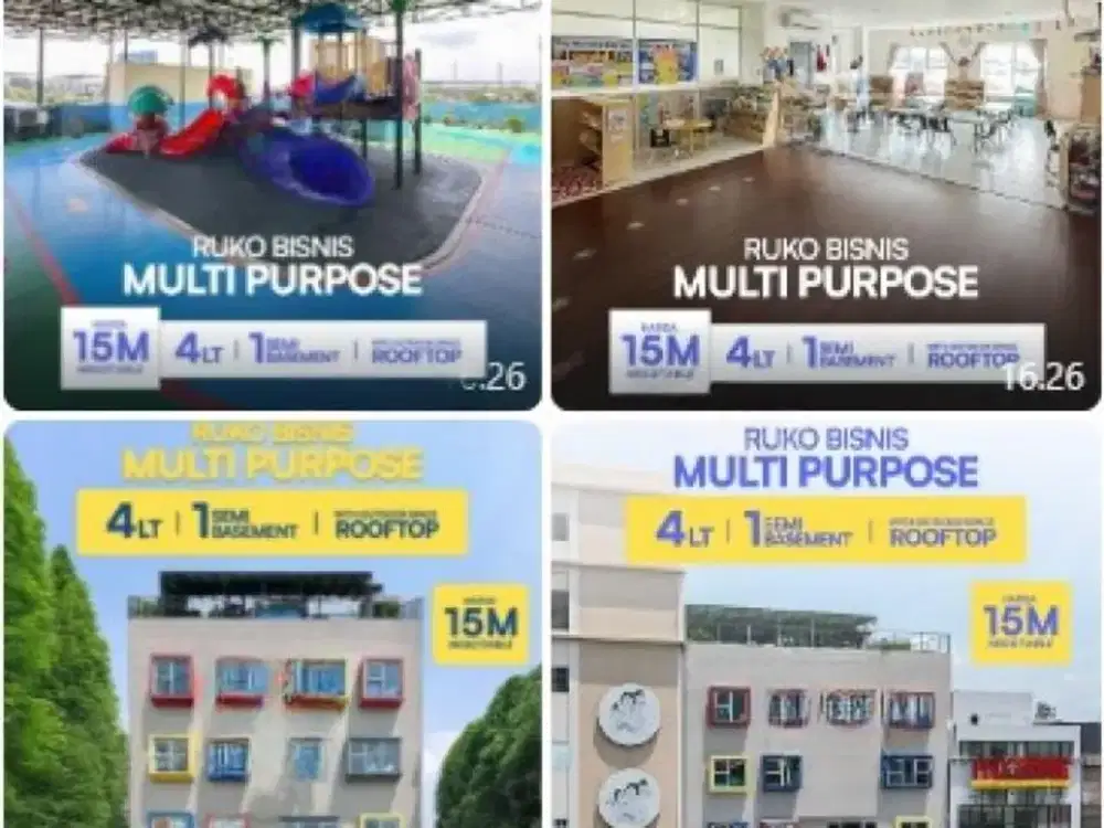 Ruko Bisnis Multi Purpose 4 Lantai + Rooftop & Semi Basement, LT 237m² – Ada Lift