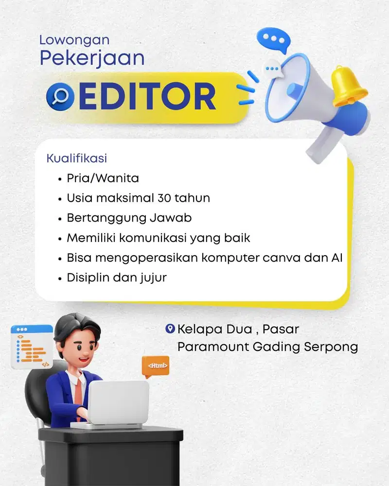 Lowongan kerja editor