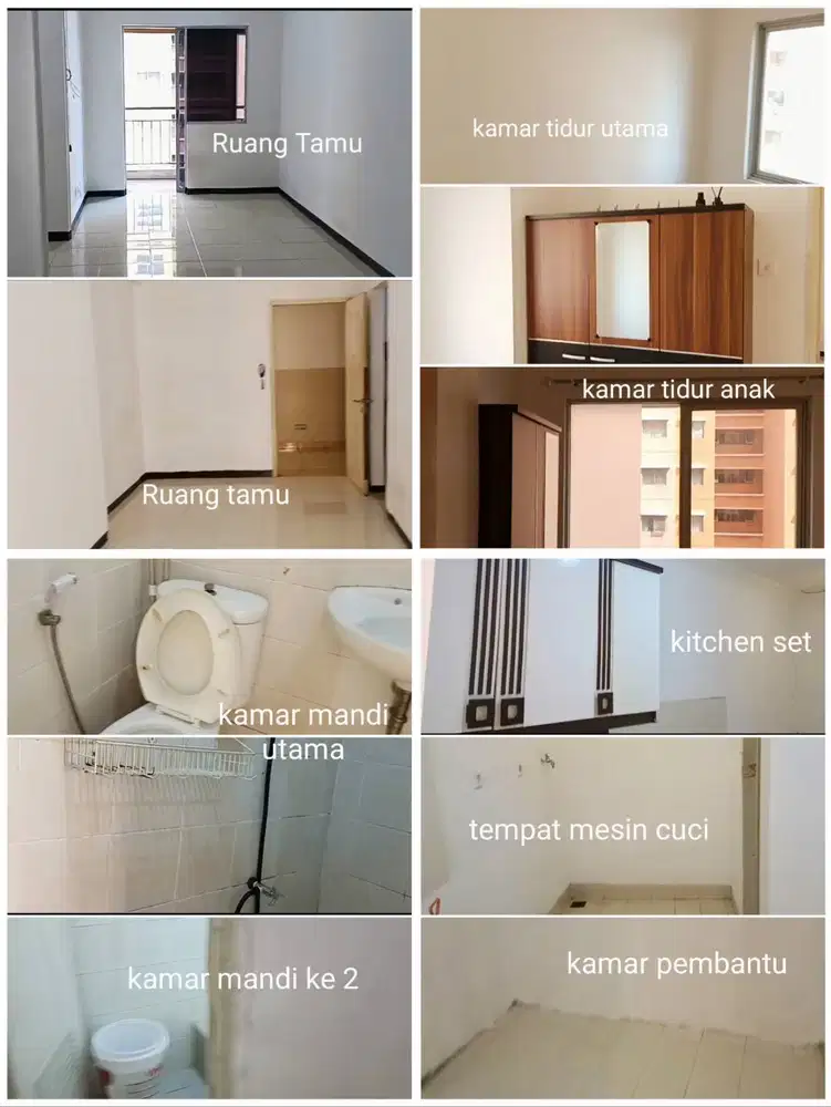 AC baru apart City Resort 3KT 2KM 55m Air pam 17,5j/6bl cgk pik sedayu