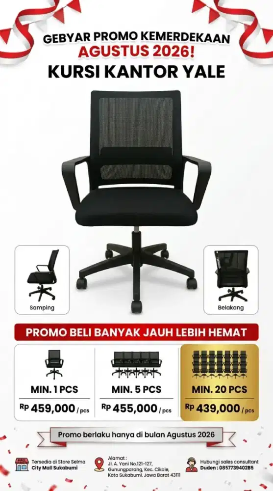 Obral kursi kantor murah / kursi staf / kursi guru