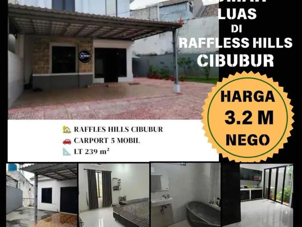 Rumah Luas Di Raffless Hill Cibubur 5 menit LRT harjamukti