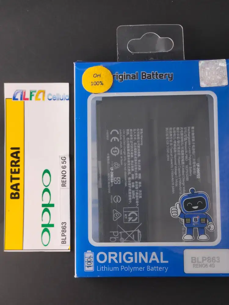 Baterai OPPO RENO 6 5G Baterai BLP-863 ORIGINAL ORI BERGARANSI