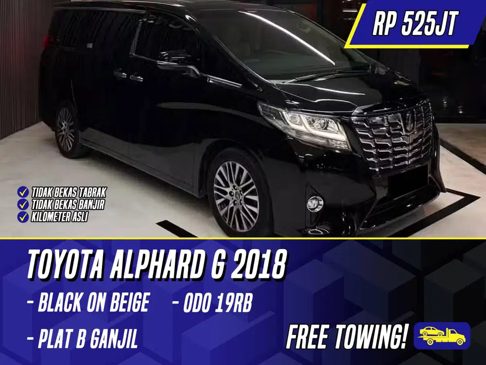 Toyota Alphard G 2018 NIK 2017 Black on Beige Hitam