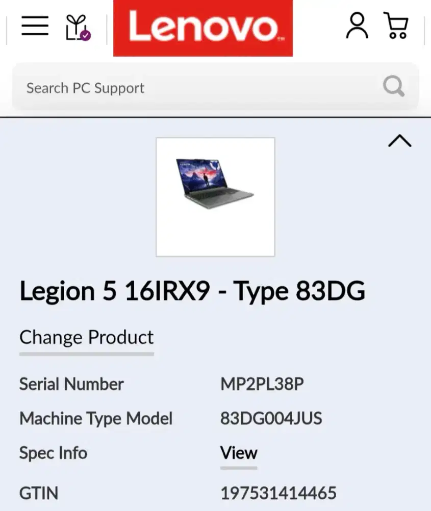 LENOVO - Legion 5 161RX9 - Type 83DG