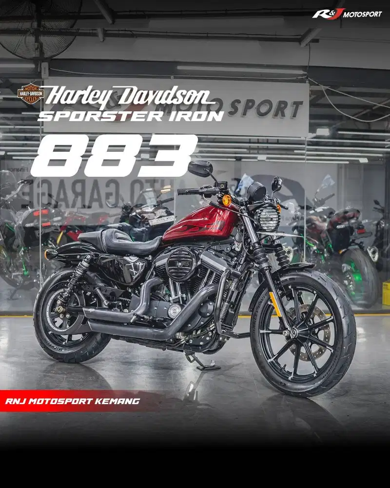 Harley Davidson Sportster 883 Merah 2016 ABS Km 2.000an Knalpot VNH