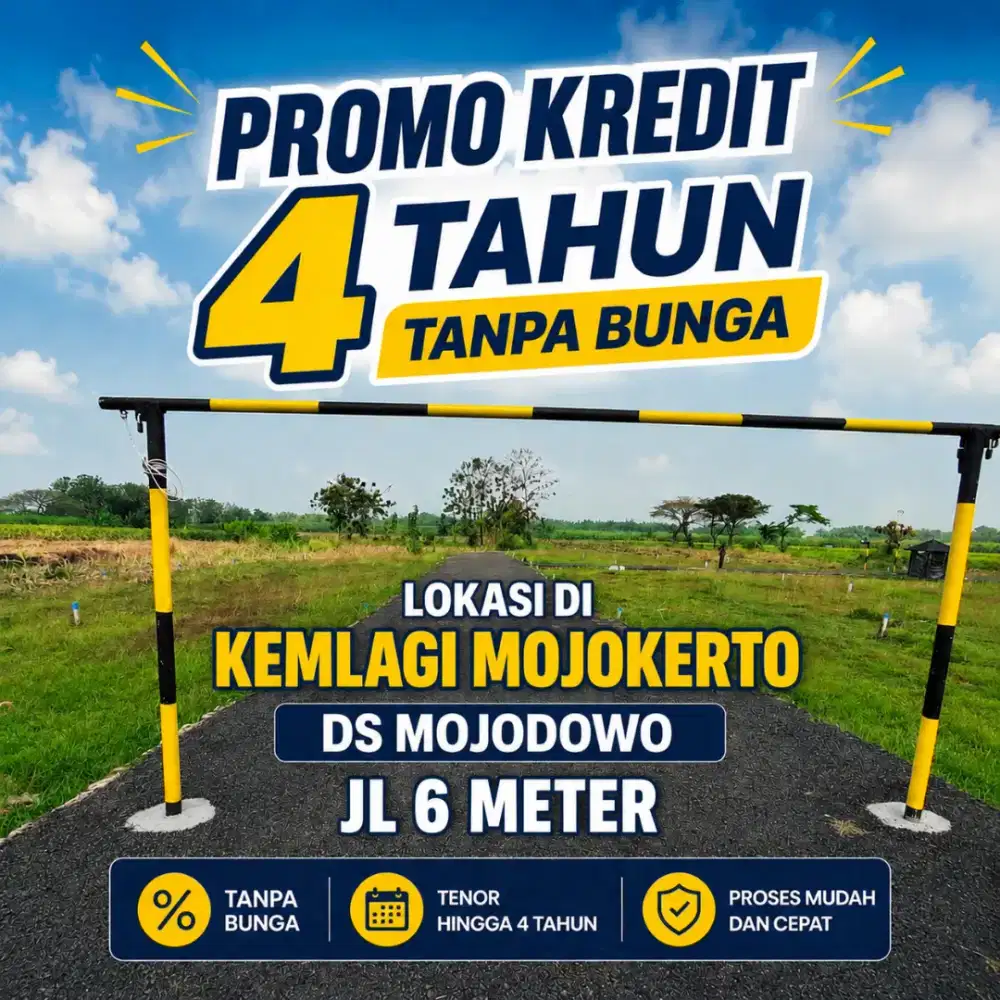 TANAH KAVLING MURAH SIAP BANGUN DI KEMLAGI MOJOKERT KREDIT SAMPAI 4 TH