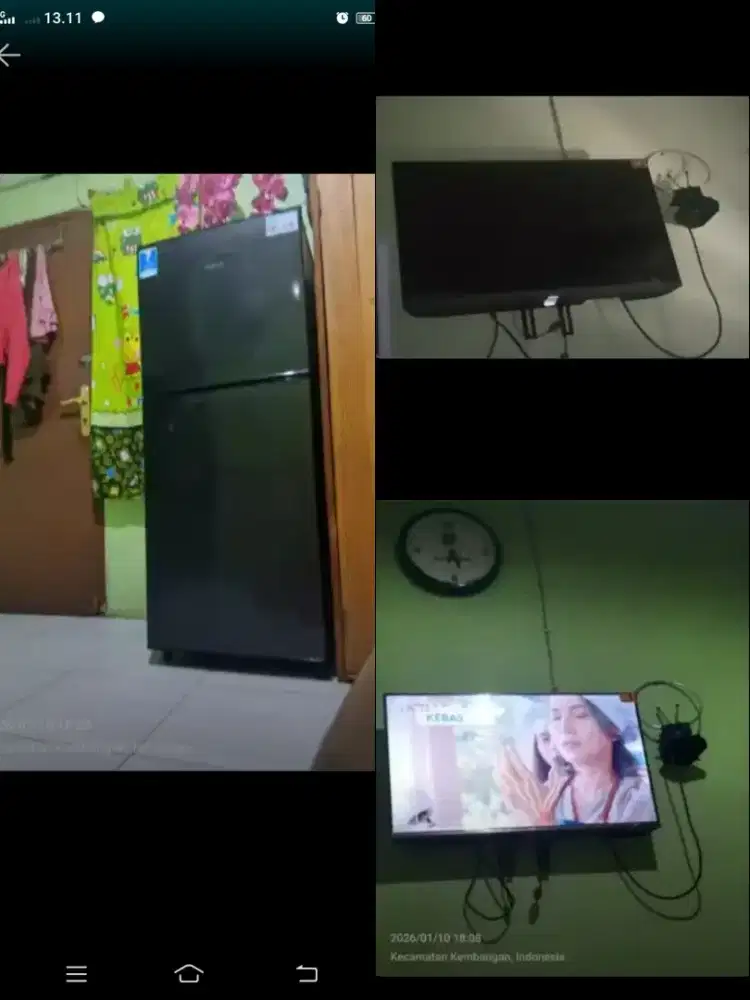 DIJUAL KULKAS AQUA+TV TCL murah 1 paket