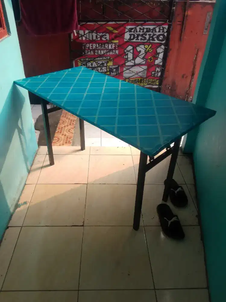 Meja besi portable UK 80x120