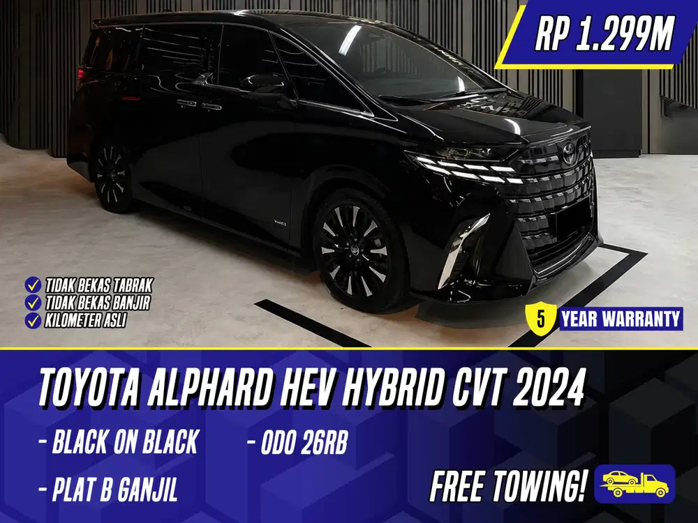 Toyota Alphard HEV Hybrid CVT 2024 Black Hitam