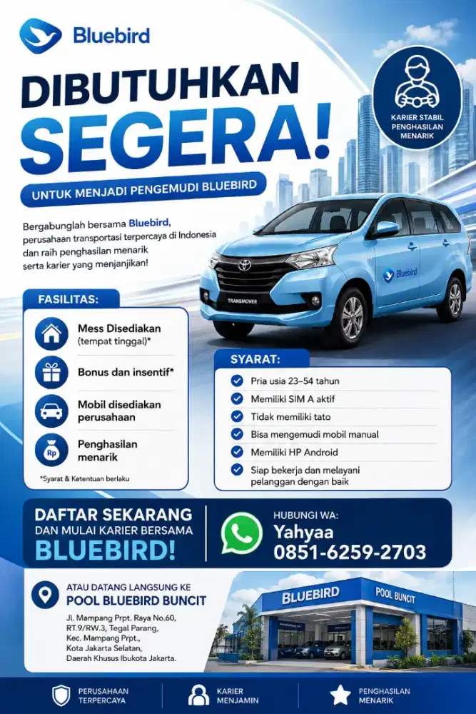 Dibutuhkan Segera Driver