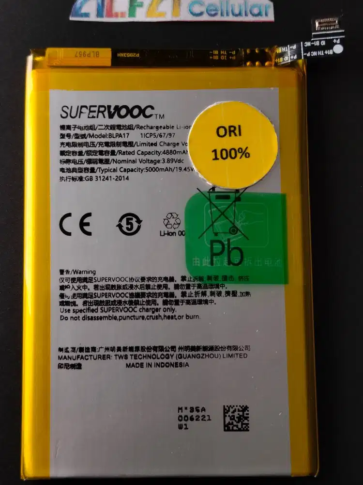 Baterai REALME C53 /Baterai REALME C67 Baterai BLP-A17 ORI