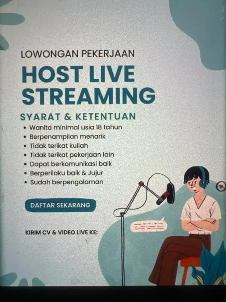 Dibutuhkan bagian host live streaming