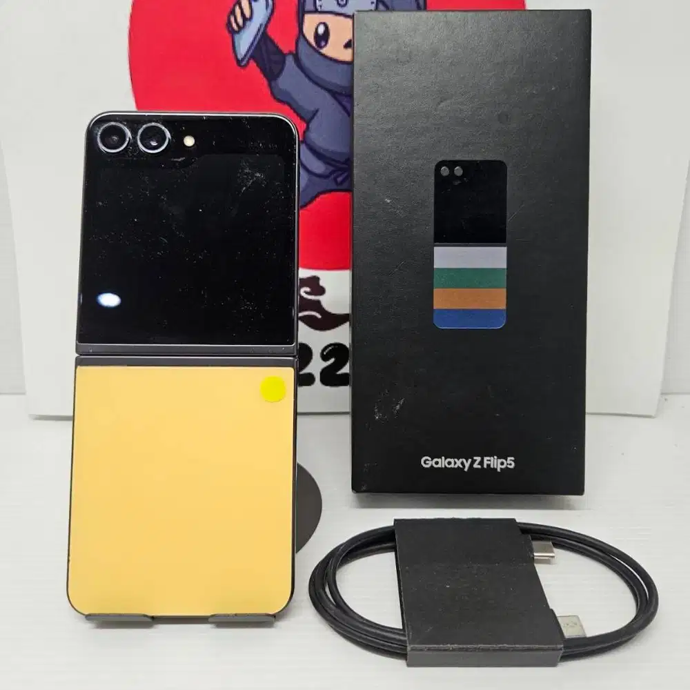 Like New Samsung Galaxy Z Flip 5 Yellow 512GB Fullset Sein No Minus
