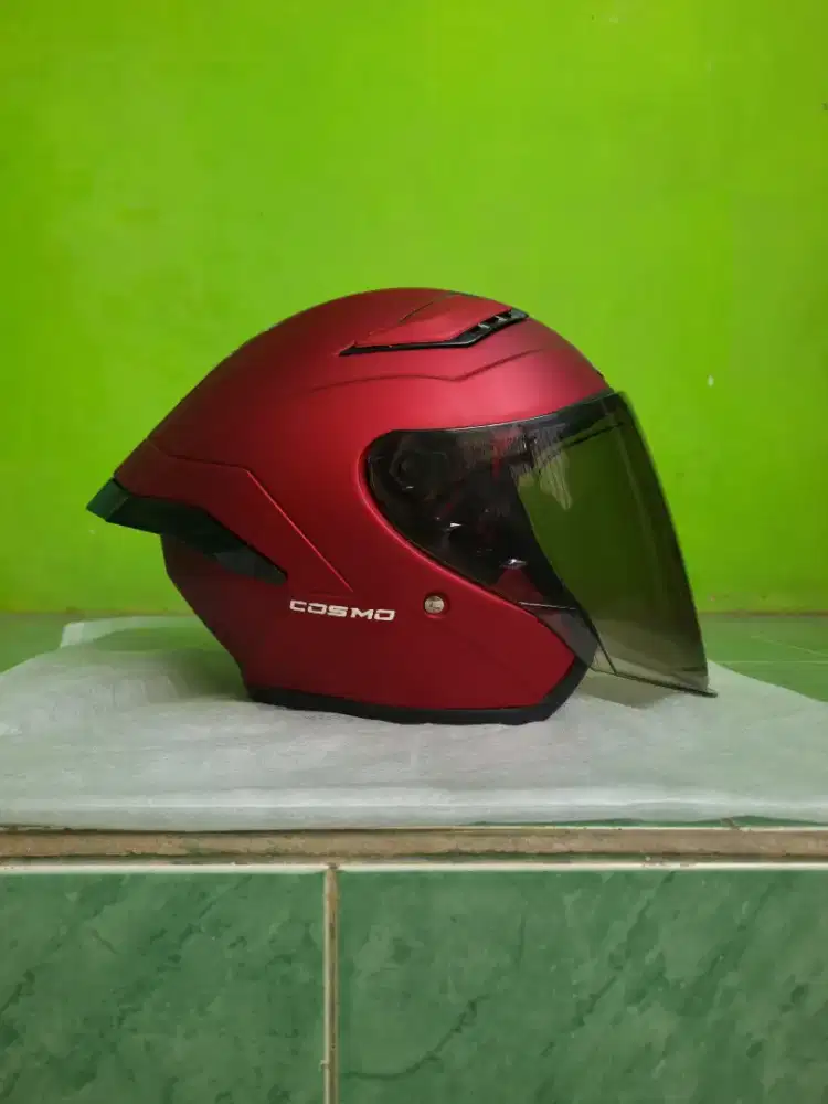 Helm Half Face COSMO Red Doff (SNI) • SIZE XL •