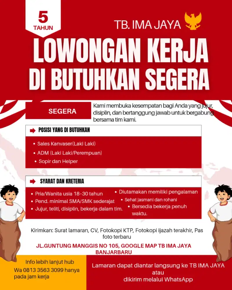 Lowongan kerja Sales di BANJARBARU