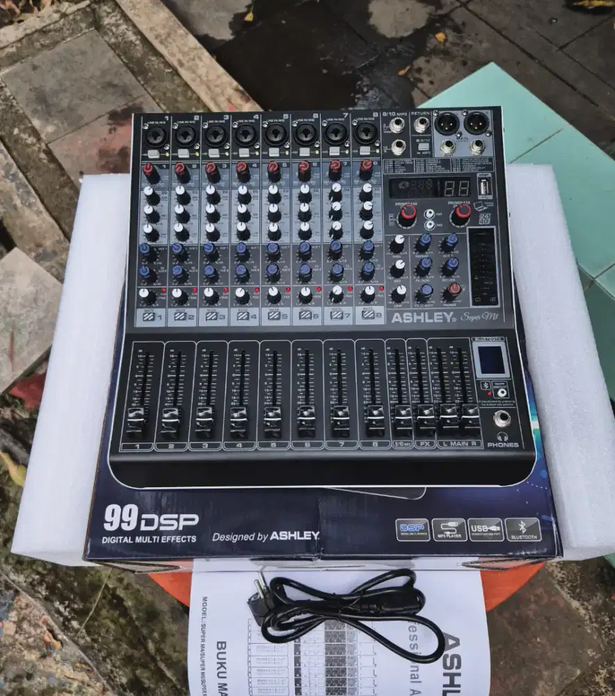 Mixer ASHLEY Super M8 Channel 99DSP Bluetooh Multi Effect • NEW ORI •