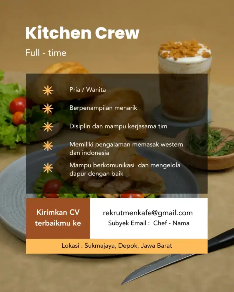 KOKI, AHLI MASAK, CHEF, CREW DAPUR