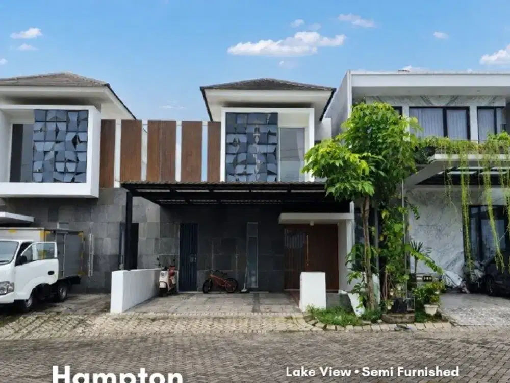 Rumah Hampton, Royal Residence Strategis • Lake View • Carport • Semi Furnished