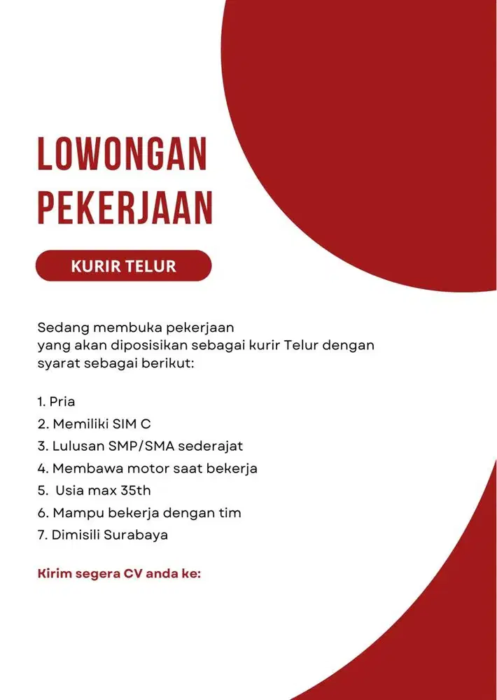 Kurir Telur Surabaya