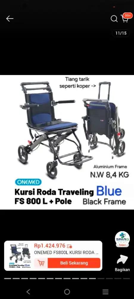 Jual kursi roda onemed