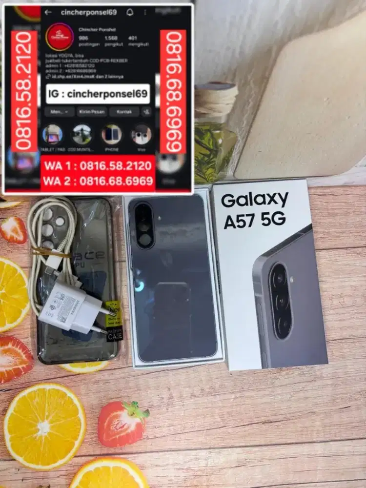 Jual hp likenew SAMSUNG A57 5g 8/256 grns sampai mei 2027