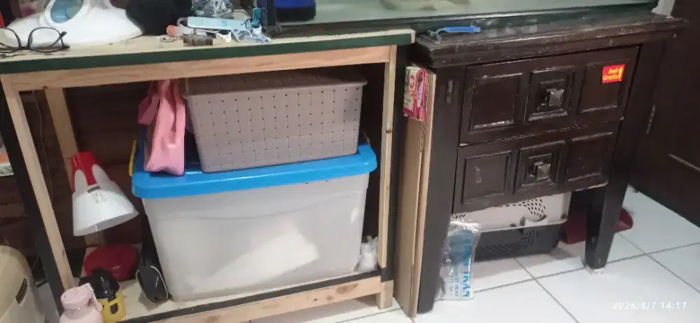 Rak bisa Aquarium dan meja laci