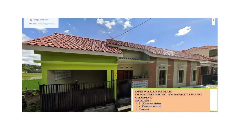 Disewakan rumah di Kalimanjung RT 01, Ambarketawang, Gamping, Sleman