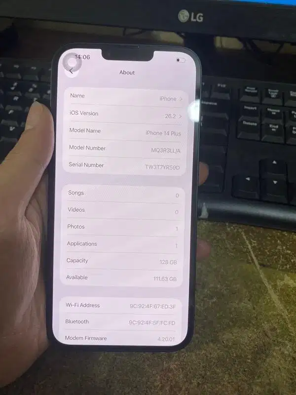 iphone 14 plus 128 inter