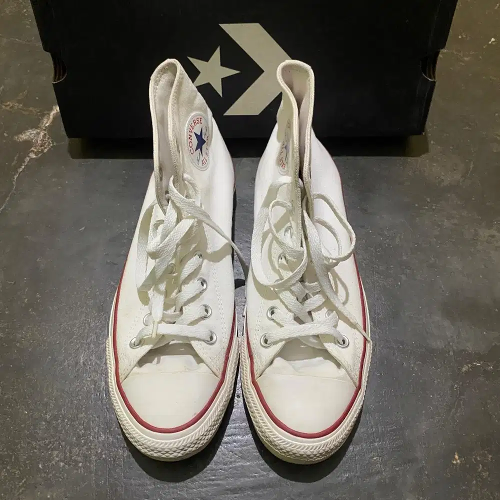 Sepatu Converse All Star Hi Optical White - Size 42 - Sneakers putih