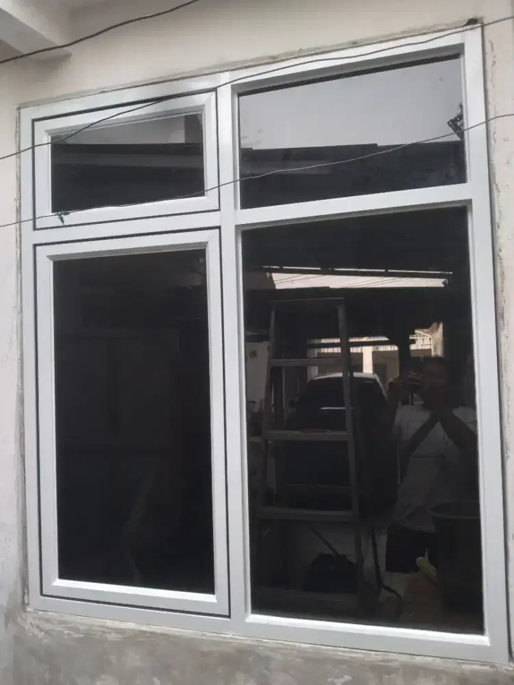 Jendela aluminium T150cm L120cm harga dg jasa pemasangan bs bayar COD