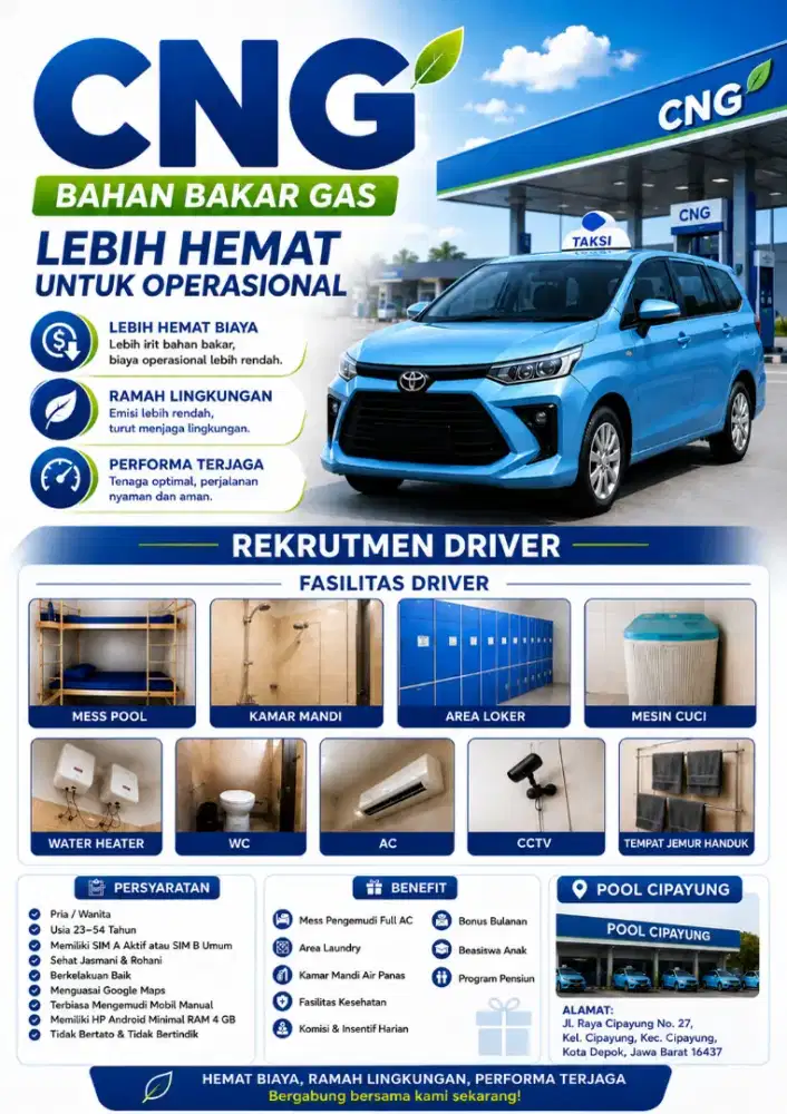 Rekrutmen Driver Taksi CNG Penghasilan Menarik Operasional Lebih Hemat