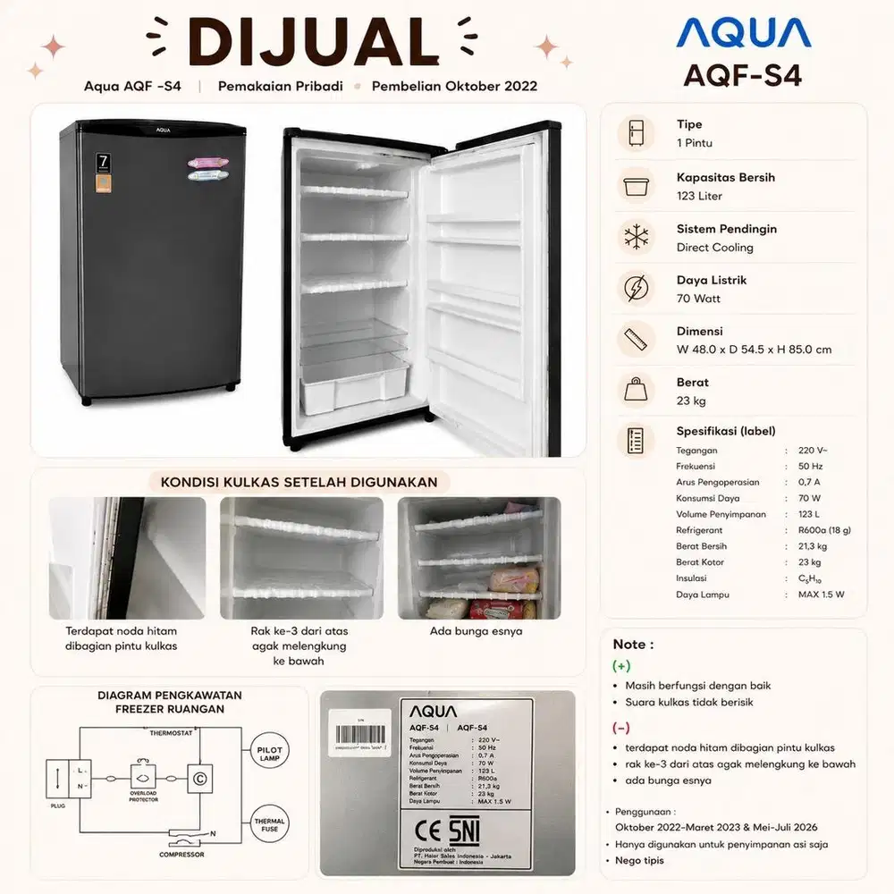 Preloved Kulkas Freezer ASI Bekas