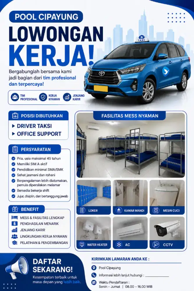 LOWONGAN KERJA DRIVER TAKSI