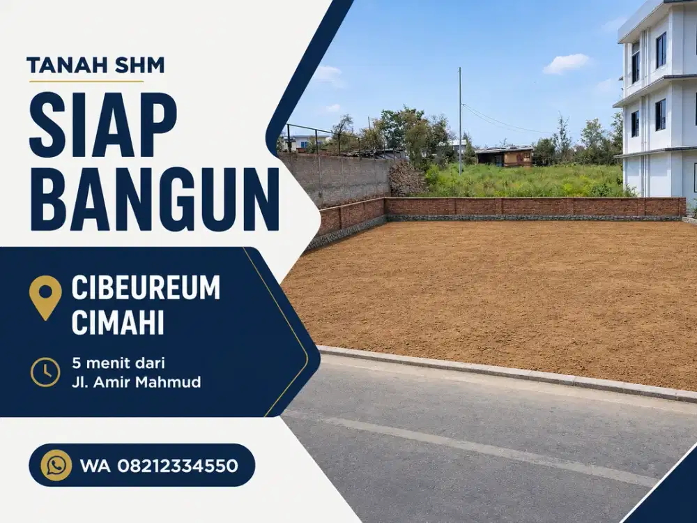 Jual Investasi Tanah Kavling Kapling SHM Cibeureum Cimahi Dekat Jl Amir Mahmud