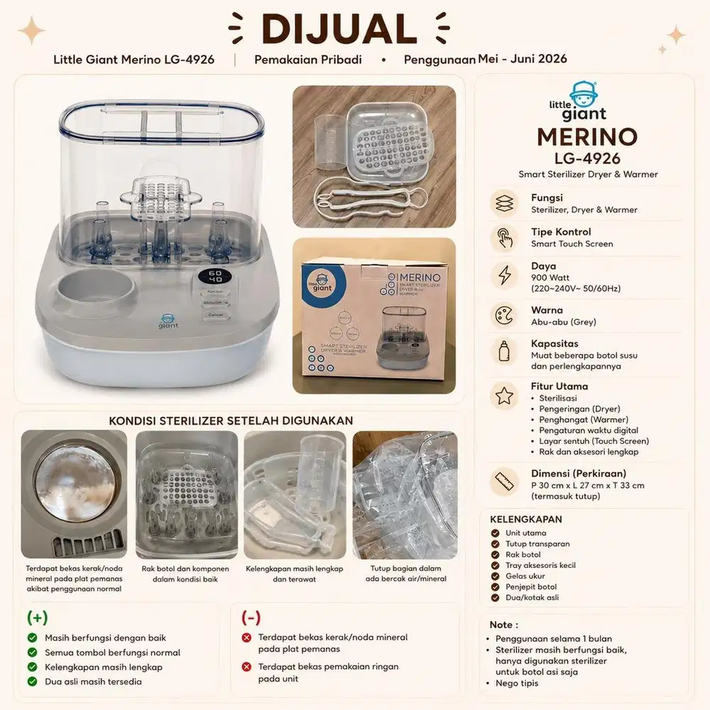 PRELOVED STERILIZER BOTOL BAYI BEKAS