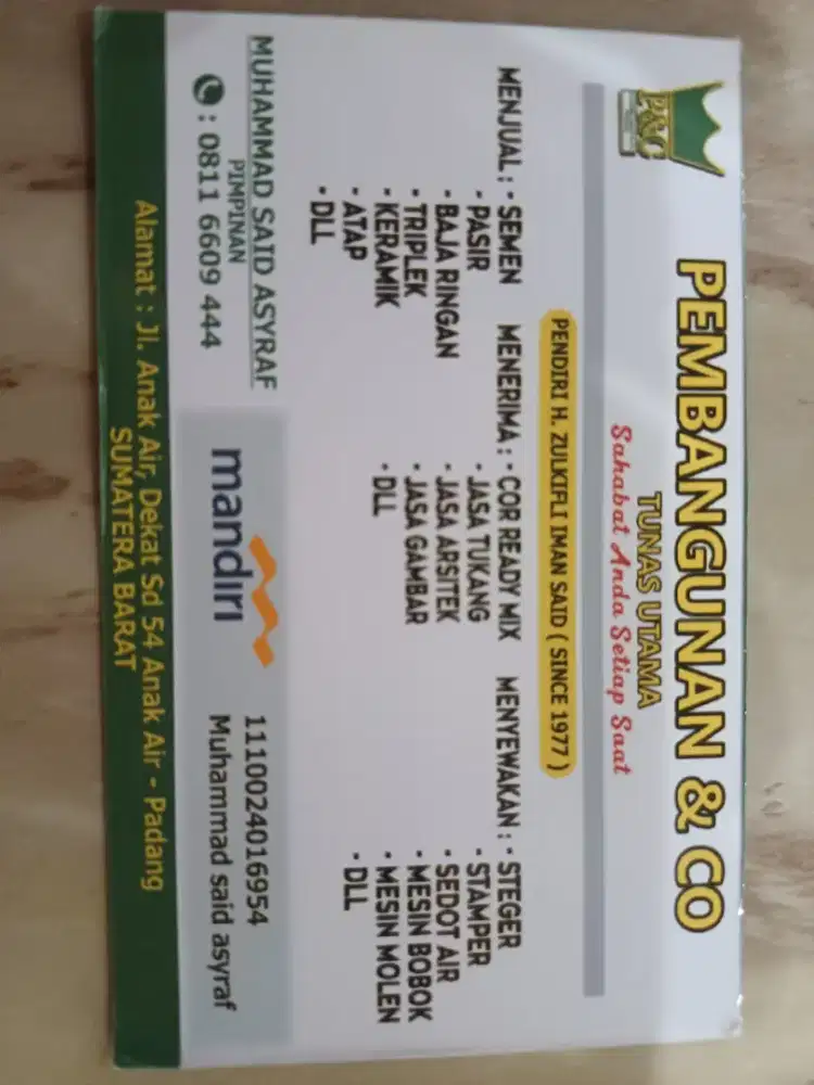 LOWONGAN SOPIR DI TOKO BAHAN BAGUNAN