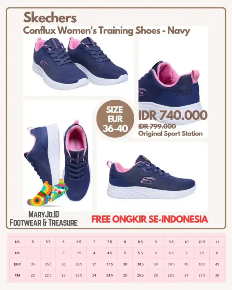 Skechers Conflux Women's Training Shoes - Navy : Size 36-40