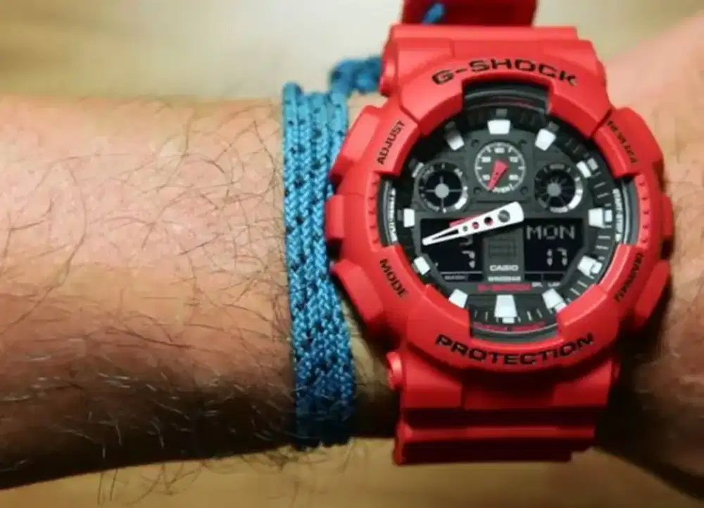 Di jual Casio G-SHOCK  Red Black Resin GA-100B-4ADR
