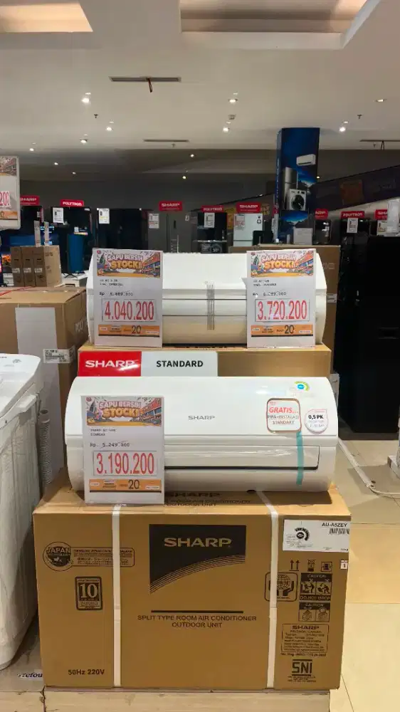 Kredit AC atau Pendingin Udara merk Sharp, Garansi Resmi