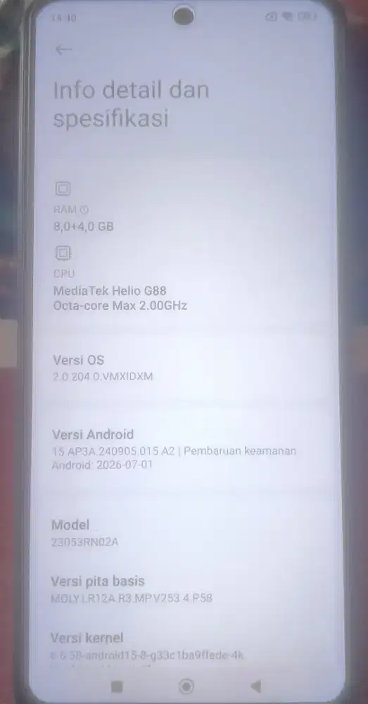 Xiomi_Redmi 12 ram 8