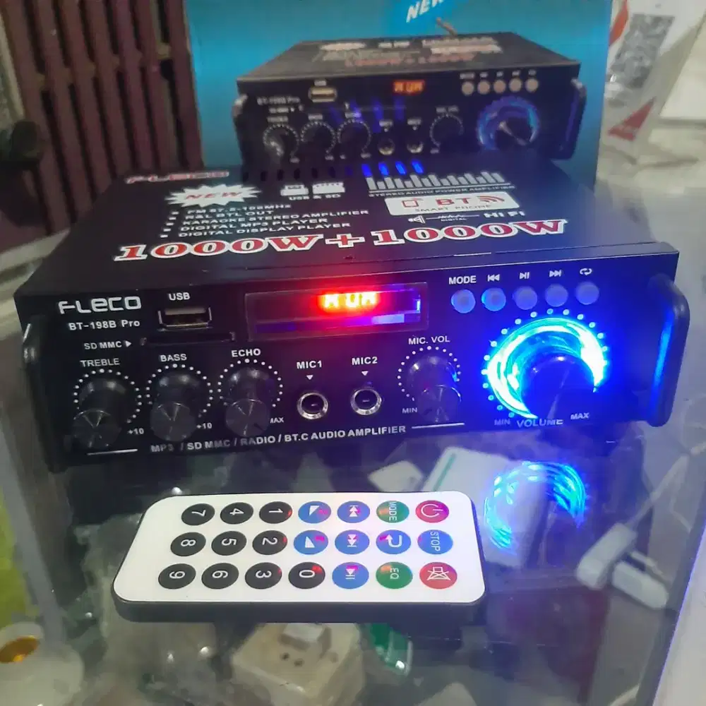 Amplifier Bluetooth karaoke fleco BT198B PRO baru