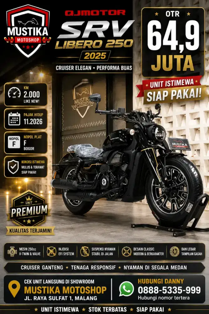 Matic Cruiser‼️QJMotor SRV 250 LIBERO 2025. KM2rb. DANNY Mustika