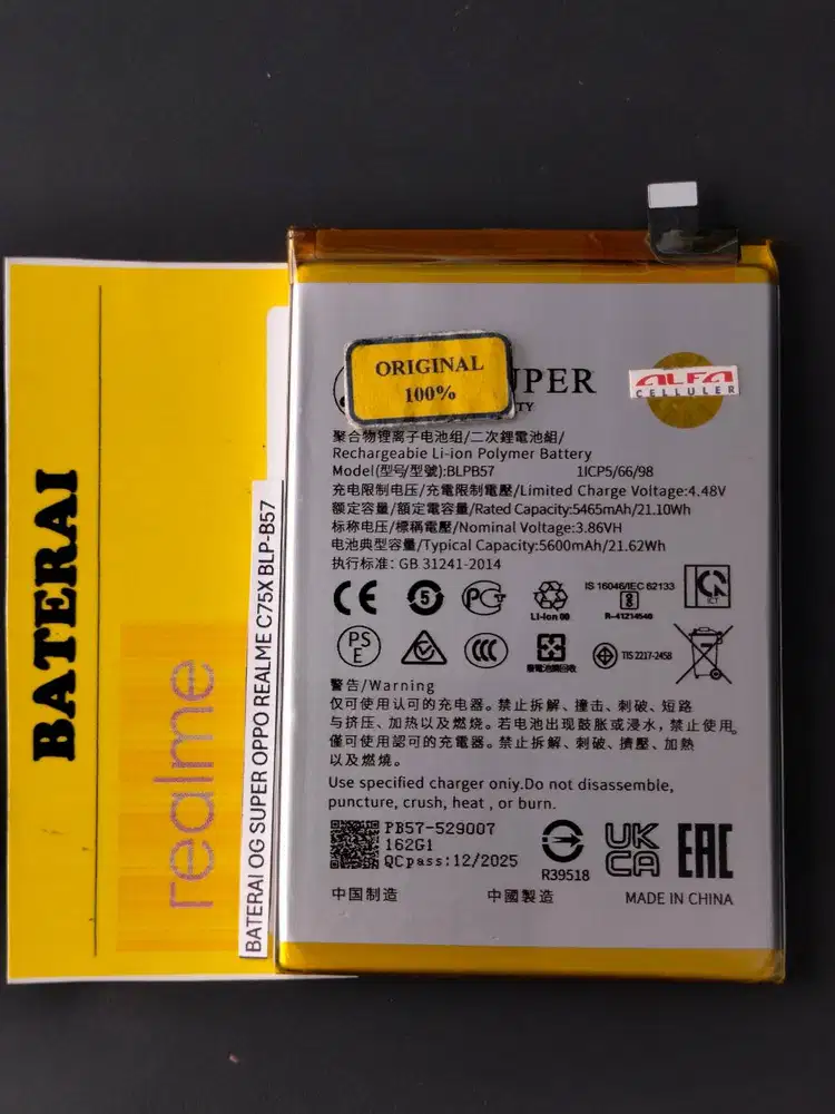 BATERAI REALME C75X Baterai BLP-B57 ORIGINAL