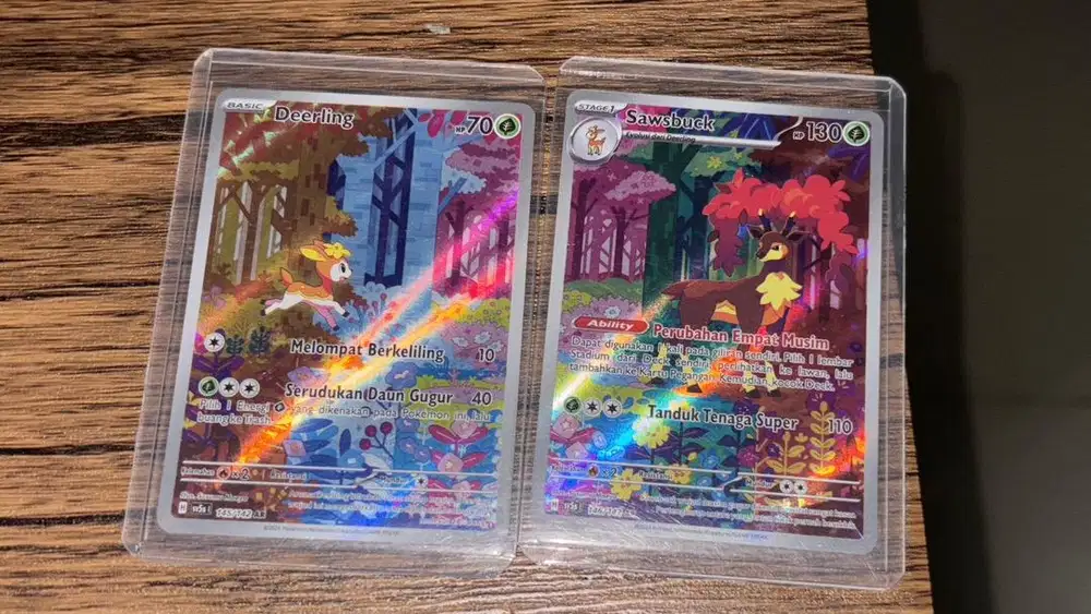 Kartu Pokemon Card Cards Deerling Sawsbuck AR Indo 145/142 146/142