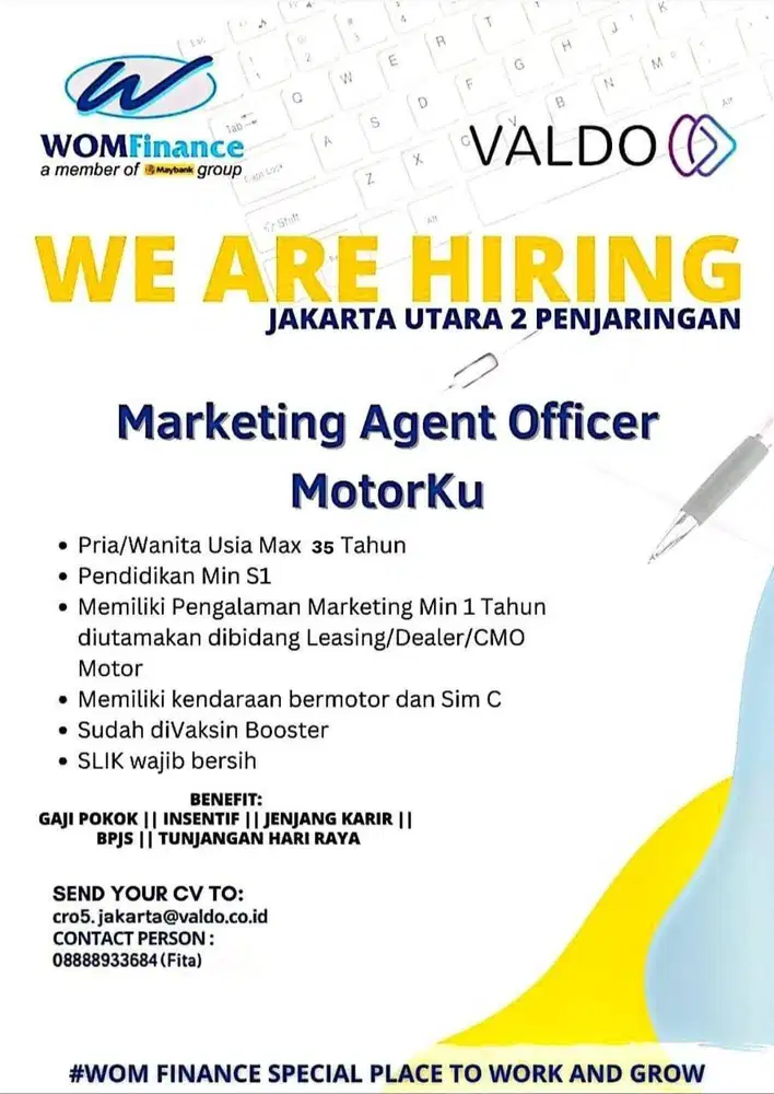 Marketing Agent Officer Dana Tunai Motor