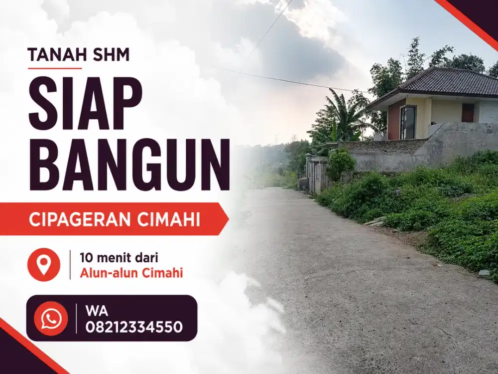 Jual Investasi Tanah Kavling Kapling SHM Cipageran Cimahi Utara Dekat Alun Alun Cimahi