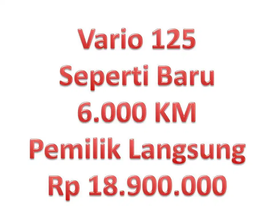 Honda Vario 125cc, 2018, plat F, 6.411KM