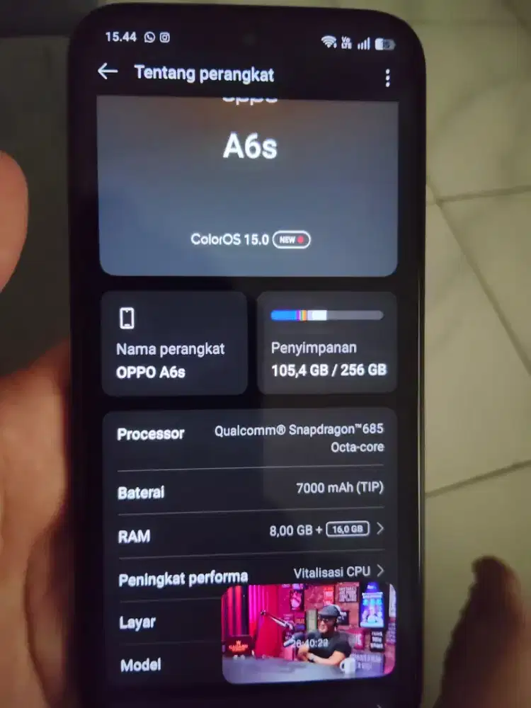 Hp oppo a6s 8+16/256GB warna Brown