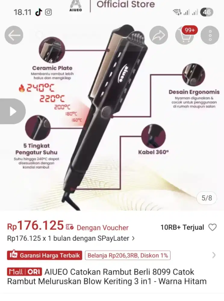 Catokan rambut AIUEO Berli 8099 (Nego)
