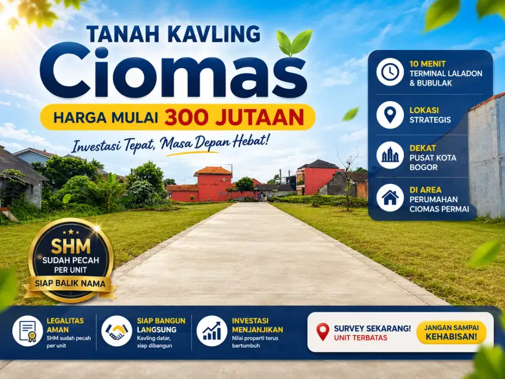 Tanah Kavling Dalam Perumahan CIPER, SHM Sudah Pecah Siap Bangun